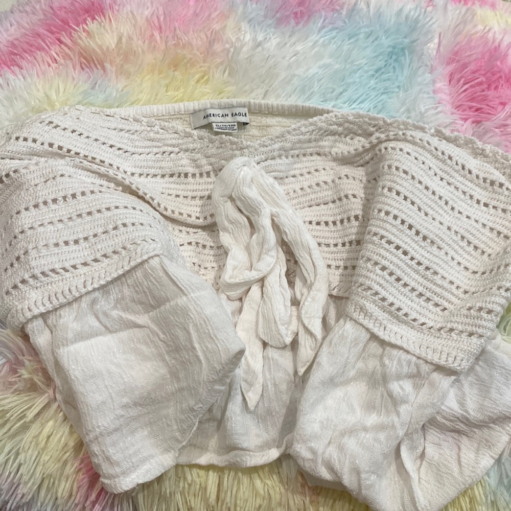 American eagle white crop top